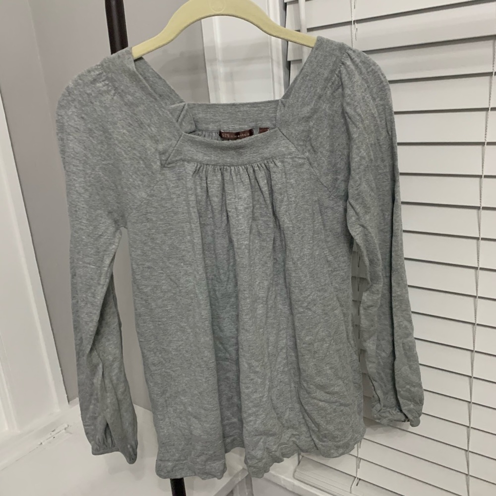 Grey Blouson Sleeve Sweater